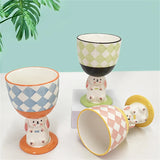 Triogift  -  Heal The Rabbit Cartoon Goblet Cute Hand-painted Three-dimensional Hand Pinch Mugs Irregular Large Capacity Coffee Cups