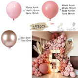 Triogift Boho Dusty Retro Pink Balloons Garland Arch Kit Bride Wedding Birthday Party Decoration Girls Baby Shower Rose Gold Ballon Chain