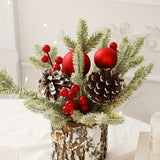 Triogift 25cm Flocking PE Simulation Christmas Pine Cone Tree Decoration High-quality Home Window Desktop Ornaments Mini Christmas Tree