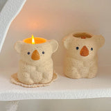 Triogift Koala Scented Candles for Living Room Decoration Fragrance Candles in Jars with Wooden Wick Souvenirs for Guests