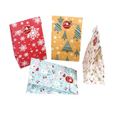 Triogift 24pcs Christmas Kraft Paper Bags Snowflakes Candy Gift Bags Merry Christmas Decoration Gift Wrapping Treat Bags With Stickers