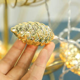 Triogift 1.5M 10Led Pine Cone Fairy Lights Christmas Decoration 2024 Xmas Tree Decor Light String Ornaments New Year Garland Noel Navidad