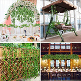 Triogift 2.1m Artificial Plant Vine Green Ivy Leaf Garland Silk Wall Hanging Vine Home Garden Decoration Wedding Party DIY Garland Leaves