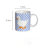 Triogift  -  Ins Korean Cute Cartoon Duck Mug Girl Breakfast Milk Coffee Oat Cup Office Water Cup