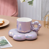 Triogift  -  Ceramic coffee cups and exquisite mugs and saucers set girls' high-value cherry blossom cups are luxurious and luxurious.