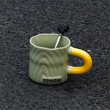 Triogift  -  Modern Simple Coffee Ceramic Mug Milk fufu Collider with Handle Water Cup Household Breakfast Oatmeal Milk Cup