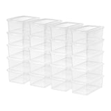 Triogift 5 Qt. (1.25 Gal.) Small Stackable Plastic Closet Storage Box, Clear, Set of 20 Stackable Design