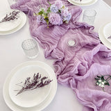 Triogift  6PCS European Crease Cloth Table Runner Boho Style American Tabletop Decor Wedding Banquet Festive Birthday Party Table Path