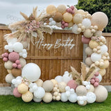 Triogift  Doubled Cream Peach Boho Balloons Garland Wedding Engagement Decoration Balloon Rose Nude Ballon Arch Global Birthday Decor