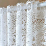 Triogift 1 Panel French Lace Flower White Gauze Curtain For The Living Room Princess Room, Coffee Curtains For The Kitchen, Home Curtains