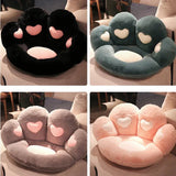 Triogift  Lovely Plush Cat Paw Seat Cushion Soft Comfortable Plush Waist Support Chair Cushion Cute Office Chair Cushion Birthday Present