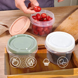 Triogift 8 Pcs 500ml Round Food Fresh Keeping Box Kitchen Refrigerator Storage Container Fruits Snacks Sealed Jar Microwave Heating