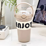 Triogift  -  Cute Thermos For Hot Coffee Tea Travel Mug Stainless Steel Water Bottle Insulated Tumbler Portable Vacuum Flask Thermal Cup450ml