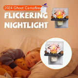 Triogift Halloween Decoration 2024 New Ghost Bonfire Night Light EU US UK Plug Funny Cute Chost Design Lamp Home Decor