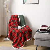 Triogift Red Christmas Throw Blanket Fuzzy Fluffy Cozy Soft Blanket Fleece Flannel Plush Bedding Couch Cabin Decorative for Bed Sofa