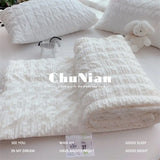 Triogift Summer Cool Quilt Comforter Korean Princess Style Solid Color Bubble  Seersucker  Newstyle Duvets Thin Blanket 봄이불