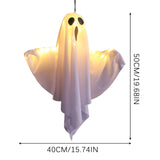 Triogift Halloween Ghost Hanging Decorations Halloween Hanging Light Up White Flying Ghosts Tree Window Wall Scary Ornament 50X40cm