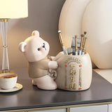 Triogift  Bear Penholder Decoration Home Decoration Light Luxury High end Living Room Makeup Brush Storage Children's Room housewa