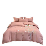 Triogift New Class a High Precision Cotton Brushed Embroidery Four-Piece Set Pure Cotton Bed Sheet Duvet Cover