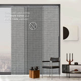 Triogift Blinds Trimmed Woven Fabric Vertical Curtains Retractable Panel Track Blinds for Sliding Glass Doors Patio Doors Windows Home