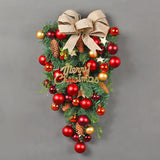 Triogift Hot Sale Realistic Plastic Christmas Garland Prelit Decorations Merry Christmas Green Tree Red Fruit Christmas Wreaths for Door