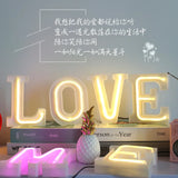 Triogift  16cm LED Neon Alphabet Digital Lamp Confess Your Lover English Marryme Decorative Room Birthday Party Atmosphere Lights Decor