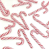 Triogift 5/10/20pcs Cute Polymer Clay Fake Peppermint Candy Canes Miniature, Cabochon, Kawaii Christmas Decorations Ornaments