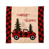 Triogift  Christmas Chair Cover Red Truck Dining Chair Cover For New Year Merry Christmas Party Home Dining Room Kitchen Table Decor