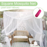 Triogift 200x200x180cm Outdoor Camping Mosquito Net Anti Insect White Mesh Canopy Net 4 Corner Curtain Tent Portable Travel Hanging Bed