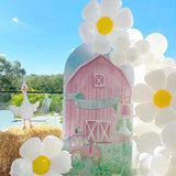 Triogift  White Daisy Flower Foil Balloon Plumeria Helium Ball Wedding Kids Birthday Party Decoration Baby Shower INS Photo Props