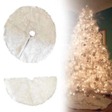 Triogift  1pcs White Christmas Tree Skirt 78/90/122cm Plush Faux Fur Xmas Tree Carpet Decoration Ornament New Year Navidad Home Deco