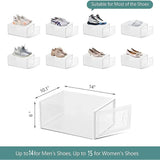 Triogift 12 Pack Shoe Boxes Clear Plastic Stackable  Organizer for Closet