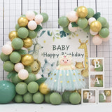 Triogift Sage Green Balloons Garland Arch Kit Different Size 5/10/12/18Inch Birthday Party Decoration Ballon Baby Shower Wedding Globos