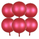 Triogift 6pcs 22 Inch 4D Foil Helium Balloons Metallic Shiny Air Globos Wedding Birthday Party Baby Shower Decoration Kids Toy Supplies