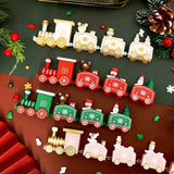 Triogift Plastic Train Ornament/ 4 Knot Hand-assembled Train Toy for Home Santa Claus Gift Xmas New Year Decoration Desk Decoration