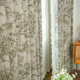 Triogift  High-end chenille curtains finished living room and bedroom blackout fresh pastoral jacquard