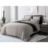 Triogift Machine Washable Bedding Set Ultra-Soft Double Bed Sheets Stone Washed Linen King Duvet Cover 3-pc Set All Season Natural Color