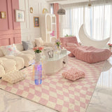 Triogift Checkerboard Carpet Modern Retro Living Room Large Area Trendy Bedroom Girl IG Decoration Fluffy Thick Soft Rug