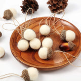 Triogift Christmas Acorn Ornaments Tree Felt Acorns Hanging Fall Pine Cones Ornament Pendants Cone Garland Decor Decors Crafts Pom