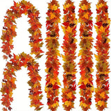 Triogift 2M Artificial Fall Maple Leaf Garland Fake Plants Autumn Decor Leaves Vine for Thanksgiving Halloween Festivals Wedding Decora