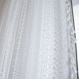 Triogift Curtains for Home Decoratation American Style White Crochet Hollow Tassel Blackout Bedroom Kitchen Living Room Window Curtain