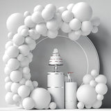 Triogift White Gold Balloon Garland Arch Kit Happy Birthday Party Decoration Kids Wedding Birthday Balloon Latex Baloon Baby Shower