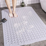 Triogift Healthy Non-toxic Large Bath Mat Safety Non-slip Suction Cup Bathroom Shower Mat Foot Massage Bath Rug Eco-Friendly Bath Mats