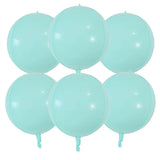 Triogift 6pcs 22 Inch 4D Foil Helium Balloons Metallic Shiny Air Globos Wedding Birthday Party Baby Shower Decoration Kids Toy Supplies