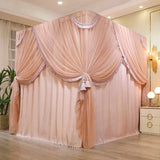 Triogift European princess air bed curtain,double layer tassels shading bed curtain mosquito net new type no support thickened mosquito