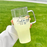 Triogift  -  1000ml Large Glass Cup With Lid And Straw For Ice Coffee  Water Tea Juice Beer Wine Glass Mug Bottle Aesthetic Drink Bottle Gift