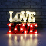 Triogift  Romantic Valentine's Proposal 3D LOVE LED Letter Sign Night Light Marquee Table Lamp Lanterns Nightlights for Christmas Wedding