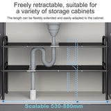 Triogift  Shelf Under The Sink Flexible Layered Rack Cabinet Organizer Sundries Telescopic Holder Countertop Storage Rack Under Sink Shelf