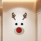 Triogift Christmas Door Window Stickers Felt Cloth Snowman Santa Claus Elk Wall Sticker Christmas Home Decoration Happy New Year 2024