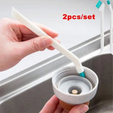 Triogift  2 Pcs/Set Cleaning Narrow Brush Long Handle Portable Gap Baby Bottle Gap Cleaning Brush Household Kitchen Tool Small Brush